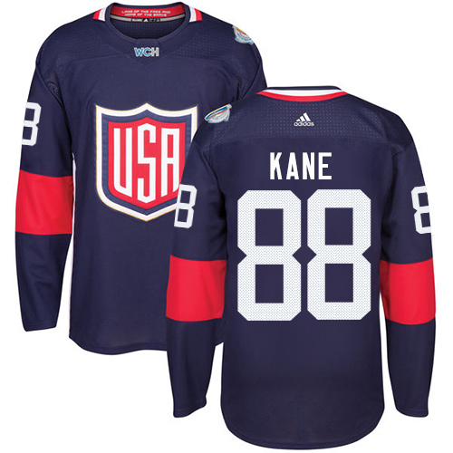 Kinder Team USA #88 Patrick Kane Authentic Navy Blau Auswärts 2016 World Cup Hockey